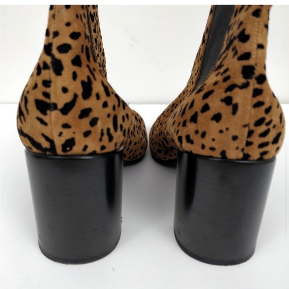 Rag & Bone Aslen Cheetah Suede Animal Print Chelsea Booties Size 35 5 - Picture 2 of 11